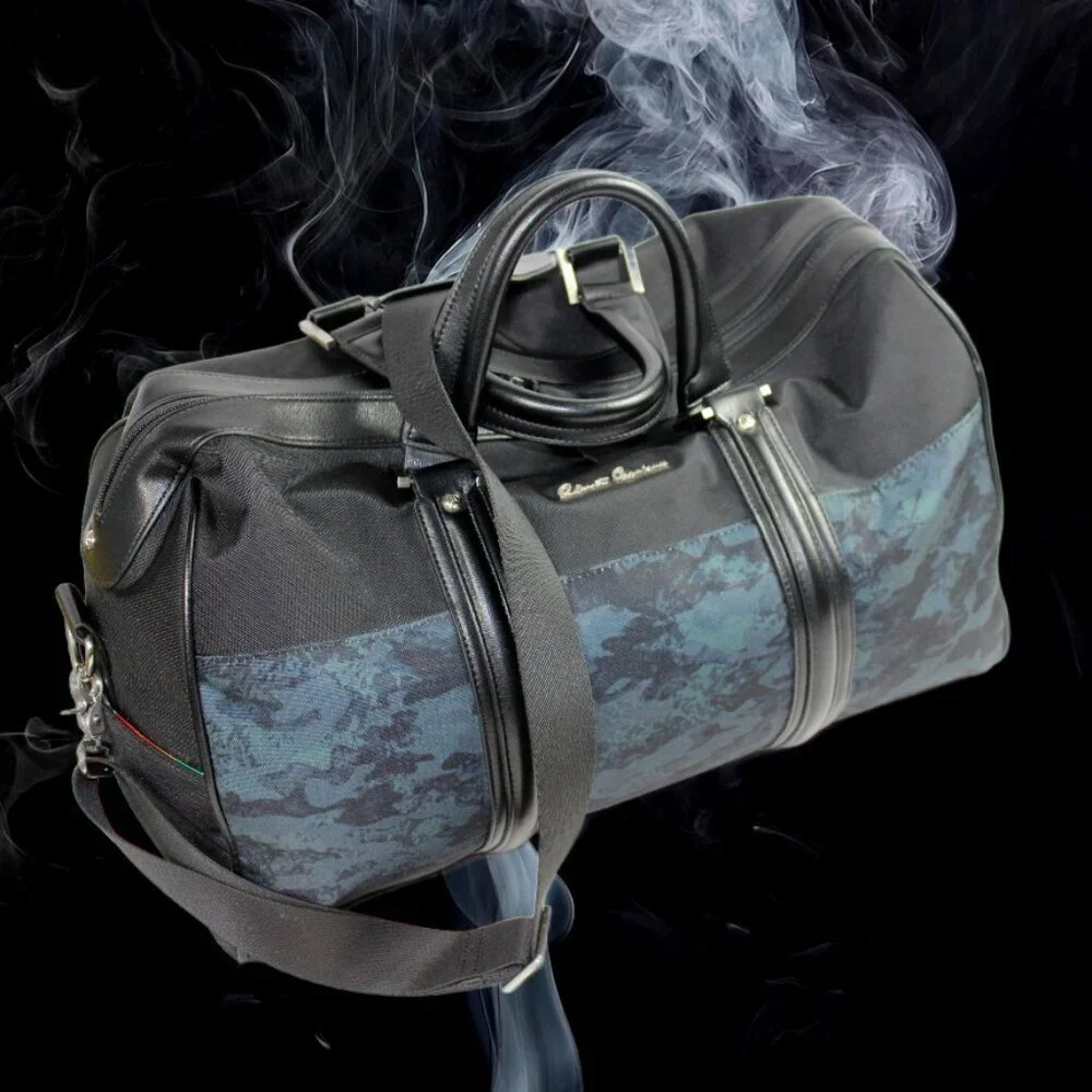 Robert Graham Reavy Black Blue Camo Weekender Duffle Style Carry-On Bag